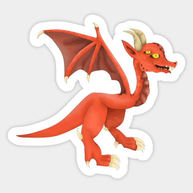 Red Wyvern Sticker by Quirkball